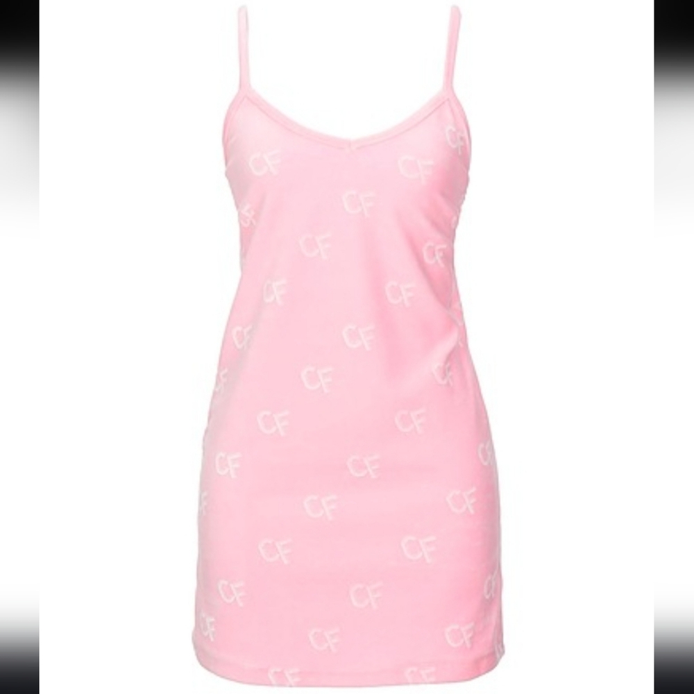 Chiara Ferragni Pink Mini Dress with CF Logo
